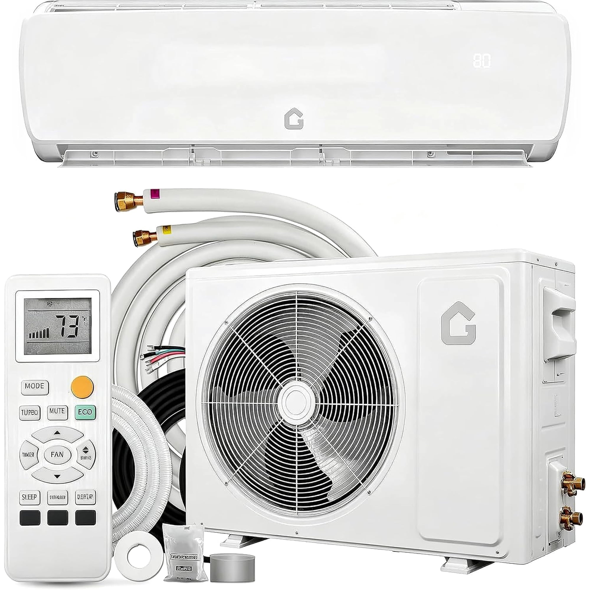 DIY Mini Split AC/Heating System, 12000 BTU 19 SEER2 115V Ductless Air Conditioner with Heat Pump, Split Unit AC and Heat Up to 750 Sq. Ft., Pre-charged R32, UL & AHRI Certified