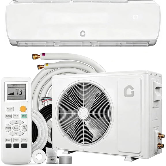 DIY Mini Split AC/Heating System, 12000 BTU 19 SEER2 115V Ductless Air Conditioner with Heat Pump, Split Unit AC and Heat Up to 750 Sq. Ft., Pre-charged R32, UL & AHRI Certified