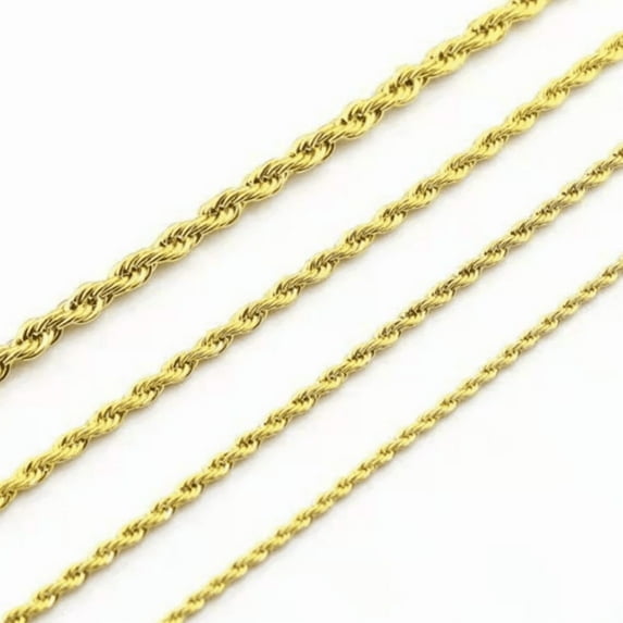 14K Gold Filled Rope Chain Necklace 6mm 24 Inch Unisex