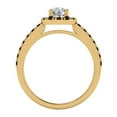 thumbnail image 3 of Round Brilliant Diamond Engagement Ring Black diamond Halo Rings 14K Gold 1.00 Carat (F,VS1), 3 of 5