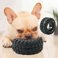 thumbnail image 2 of opvise Dog Toy Tire Shape Bite Resistant Vinyl Sound Squeaky Play Toy for Training Black, 2 of 7