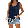 thumbnail image 2 of KSCYKKKD Tank Top for Women,Women Casual Sleeveless Tank Tops,Crew Neck Pullover Tank Tops Shirt,Floral Loose Fit Shirt Tees,Navy,M, 2 of 7