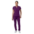 thumbnail image 5 of Adar Addition Go-Higher Scrub Set For Women - Notched V-Neck Scrub Top & Skinny Cargo Scrub Pants - A9600 - Eggplant - L, 5 of 7