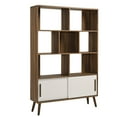thumbnail image 5 of Transmit Bookcase with Sliding Doors in Walnut Linen, 5 of 9