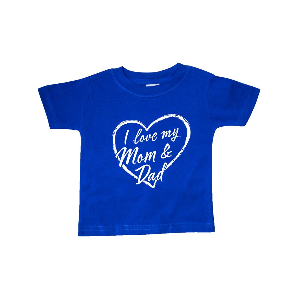 I Love My Mom and Dad in White Chalk Heart Baby T-Shirt - Walmart.com ...