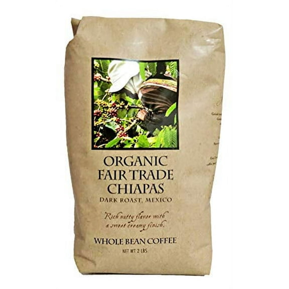 Organic Fair Trade Chiapas Whole Bean Coffee - Dark Roast, Mexican - 2 LB