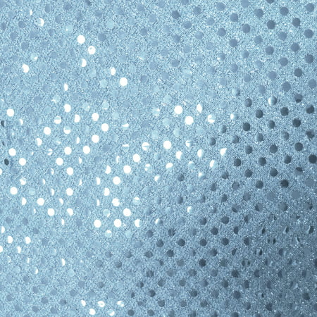 Shason Textile Spangle Sequin Glitter Knit Fabric, Denim Ice