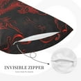 thumbnail image 3 of Naloa Red Dragon On Black Pillowcase, Throw Pillowcase, Wrinkle-Free, Stain-Resistant with Hidden Zipper for Bedroom Sofa-20"x30", 3 of 6