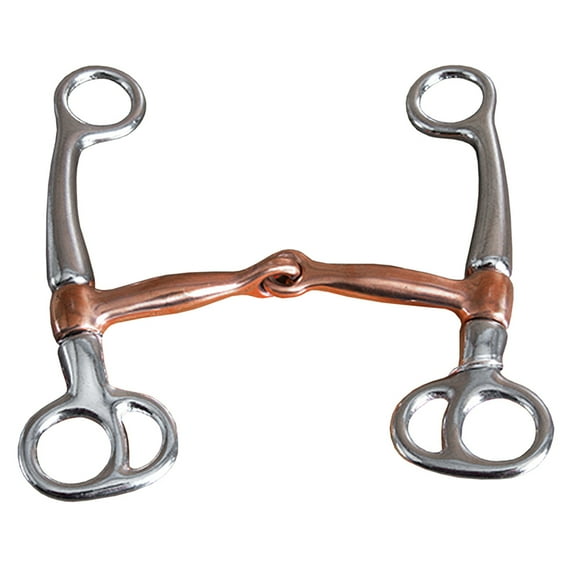 4-3/4" Hilason Malleable Iron Horse Copper Snaffle Breaking Mouth Bit