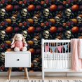 thumbnail image 3 of Peel and Stick Wallpaper 23.6in x 9.8ft Skulls Autumn Flowers Pumpkins Grapes Dark Floral Arrangement Contact Paper Vinyl Self-Adhesive Removable Wall Paper for Bedroom DIY Decor Renter Friendly, 3 of 8