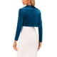 thumbnail image 3 of INSPIRE CHIC Cárdigan Corto de Terciopelo con Cuello de Solapa y Manga Larga Abierto para Mujeres XL Azul Pavo Real, 3 of 6