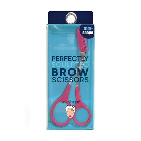 Spa Sister Brow Grooming Scissors, Pink