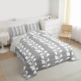 thumbnail image 3 of jejeloiu Vintage Leaves Pattern Twin Comforter Sets,White Gray Bedding Set For Kids Reversible 2pcs, 3 of 8