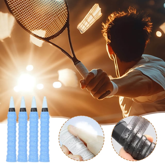 4pc Against-slip And Sweat-absorbing Tennis Handle Wrapping Straps For Badminton Rackets