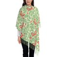 thumbnail image 3 of Cauagu leaves bows Print Women Wrap Shawl tassels Scarves Retro Scarf 77.6"X28.3", 3 of 8