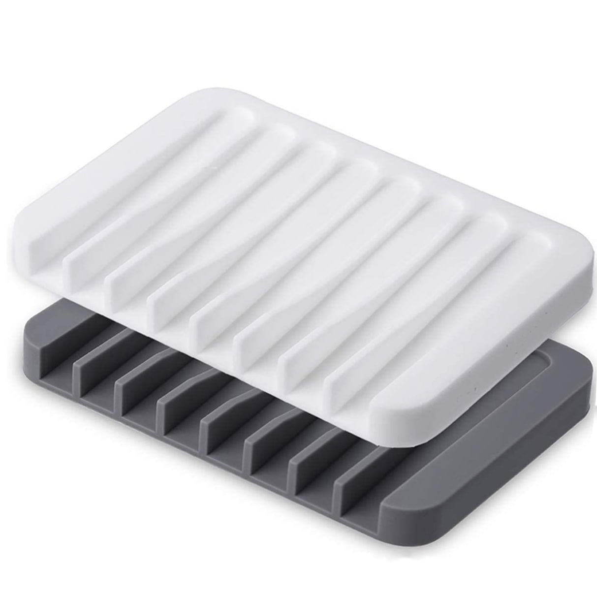 Bathroom Kitchen Silicone Soap Dish Holder Rack Tray Plate Saver Cxz Plsei 