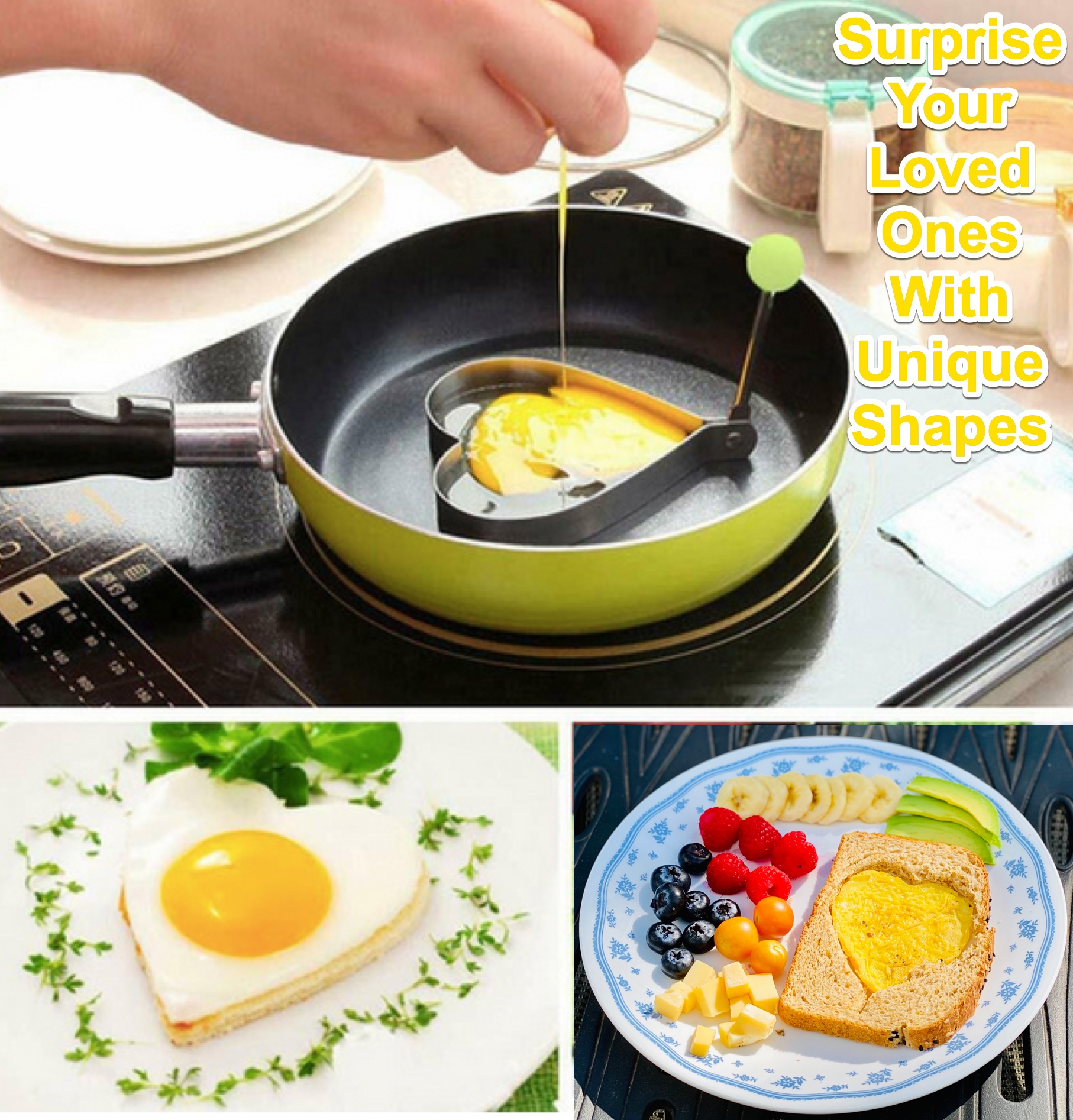 Tuke Breakfast Omelette Mold Silicone Egg Pancake Ring Shaper Cooking Tool DIY Kitchen Accessories Gadget Egg Fired Mould (Frog)