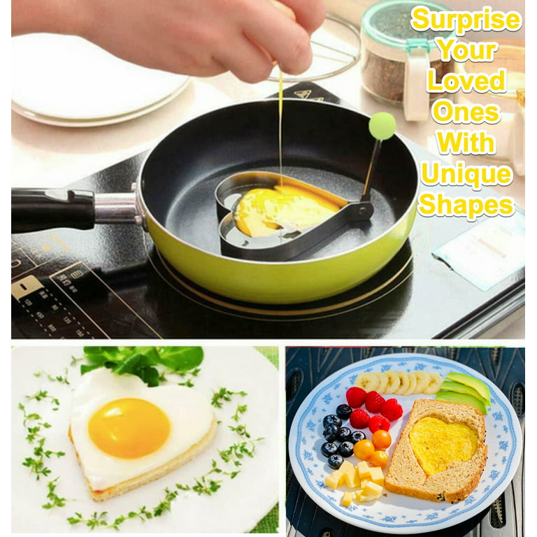 Silicone Fried Egg Shaper Egg Rings Omelette Round Non Stick Fried Egg Mold  Pancakes Maker Molds Breakfast Sandwich Cooker Maker - AliExpress