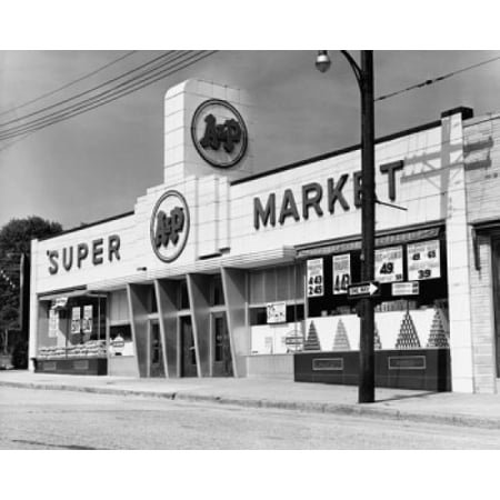 Facade of a supermarket A&P Supermarket New Rochelle New York State USA Stretched Canvas -  (24 x