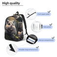 thumbnail image 4 of Honeii Cute Fat Ball Branch Print Canvas College Laptop Backpack, Durable Rucksack Travel Notebook Bag School Backpack Book Bag for Men Women-Medium, 4 of 7