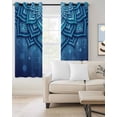 thumbnail image 2 of Blue Florals Blackout Curtains 96 Inches Long, Modern Abstract Middle Century Motifs Thermal Insulated Black Out Curtains, Darkening Window Curtain Drapes for Bedroom Living Room 52"x96" 2 Panels, 2 of 9