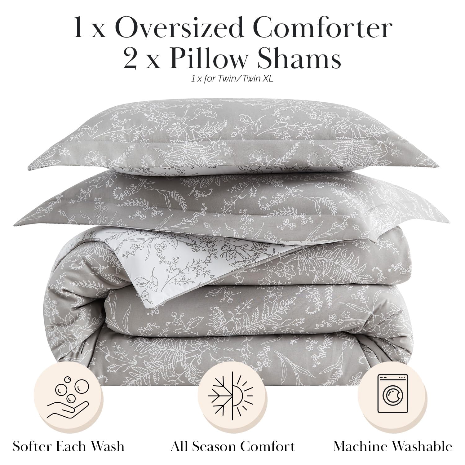 Winter Brush Print Ultra-Soft & Supreme Quality Reversible Comforter Set