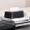 thumbnail image 3 of Faux Leather Tissue Holder Modern Waterproof  Fastener Tape Napkin Dispenser Case Box Home Supplies, 3 of 6