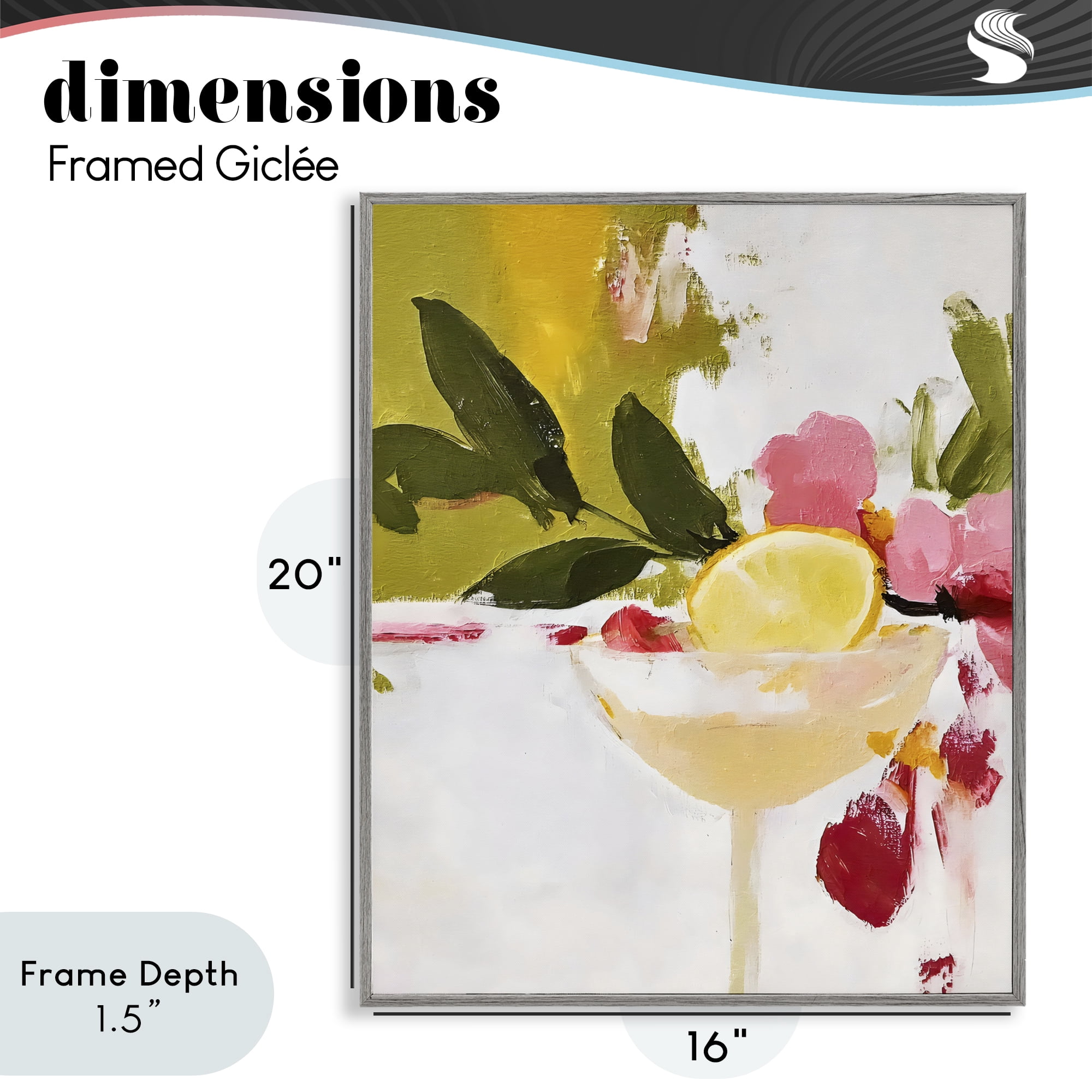 Stupell Industries Red & Pink with Lemons Gray Framed Giclee Art, design by Riley B