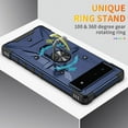 thumbnail image 6 of Phone Case, Google Pixel 6 Case, Military Grade Hard PC Magnetic Built-in Car Mount 360° Rotatable Metal Ring Holder Kickstand Shockproof Multi-Functional Rugged Case, Red, 6 of 6
