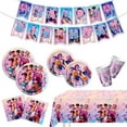 thumbnail image 1 of Huntress Squad Themed Birthday Party Supplies Set - 6-Piece Set (7-inch + 9-inch + 20 tissues + 10 paper cups + 1 tablecloth + 15 banners), 1 of 1