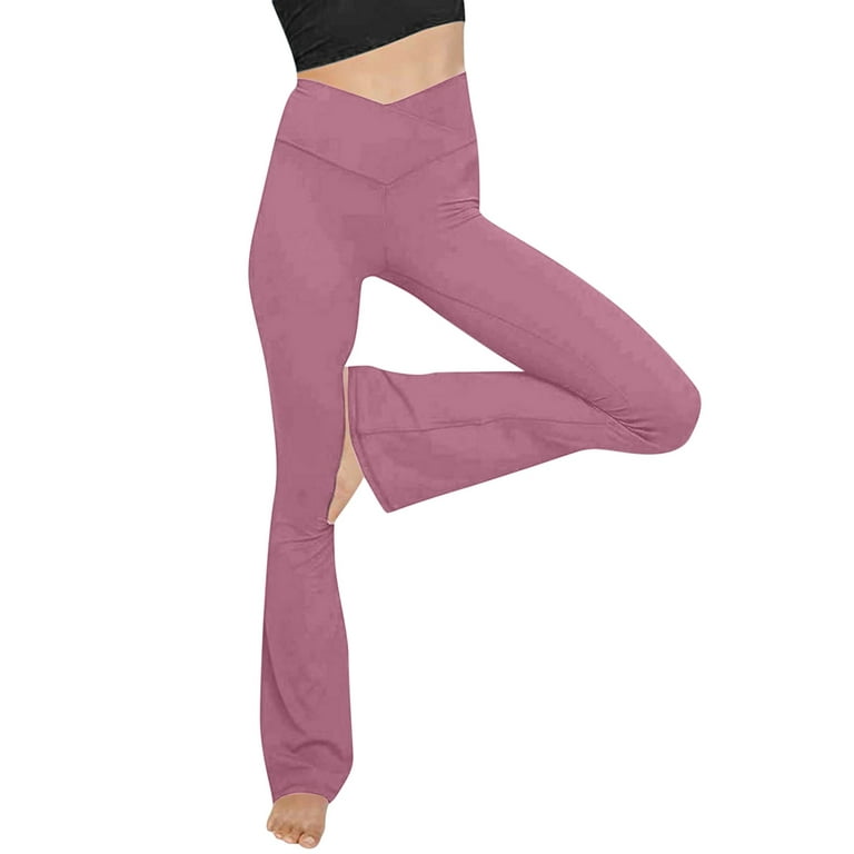 Cathalem Yoga Pants plus Size for Women Petite Women Solid Workout Leggings  Pants Women's Ruched High Waist Yoga Pants Pants Purple Medium