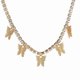 thumbnail image 1 of Collar de mariposa cubana con estilo para mujer, gargantilla con colgante de mariposa estilo hip hop, cadena de tenis multicapa, joyería de aleación, 1 of 5