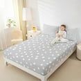 thumbnail image 4 of Manfei Cartoon Polka Dots Twin Sheet Sets,Fashion French Style Twin Fitted Sheet,Gray White Flat Sheet For Children,Breathable Home Decor,3 Pieces, 4 of 7