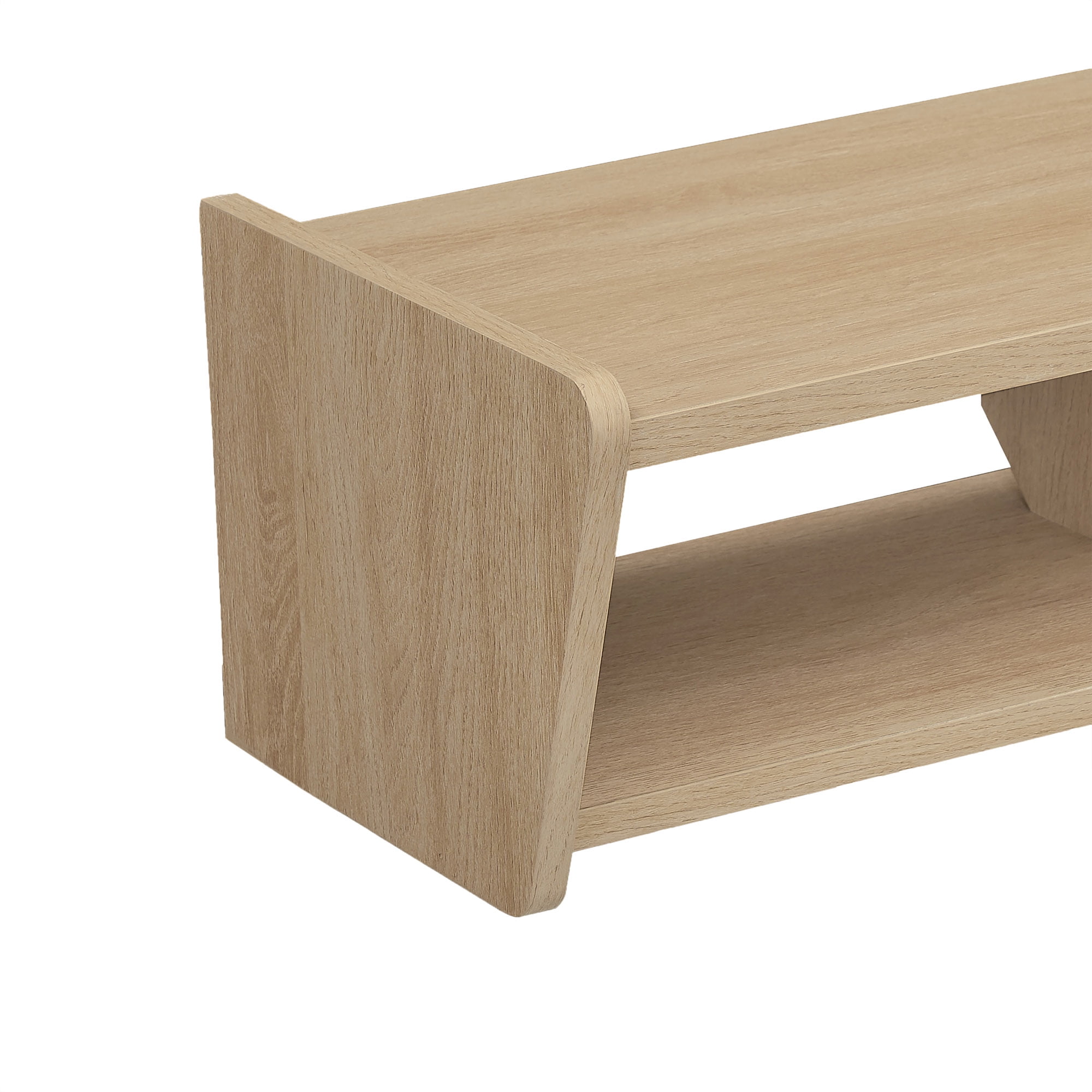 Walker Edison Minimalist Floating TV Stand for TVs up to 70", Coastal Oak