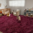 thumbnail image 6 of ZENELESS Large Fluffy Soft Rugs,9x12ft Non-Slip Carpet for Teen's Room Nursery Room Home Decor,Wine Red, 6 of 8