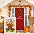 thumbnail image 3 of Happy Thanksgiving Turkey Garden Flag Tree of Life Pumpkin Thanksgiving Flags Banners 12.5x18 Inch Burlap Vertical Double Sided Design Outside Decoration Small Sign, 3 of 5