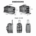 thumbnail image 3 of Duffle Bag 140 L Capacity, Wheeled, 3 Carry Handles, Expandable, Foldable, Pockets for Travel Overnighter Weekender Moving, 3 of 6