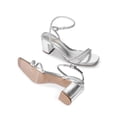 thumbnail image 4 of DREAM PAIRS Tacones Gruesos con Tiras Plateados con Rhinestones Talla 6.5, 4 of 6