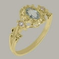 thumbnail image 2 of LBG British Made 9k Yellow Gold Natural Aquamarine & Cultured Pearl Womens Statement Ring - 33 size options - Size 9.25, 2 of 8