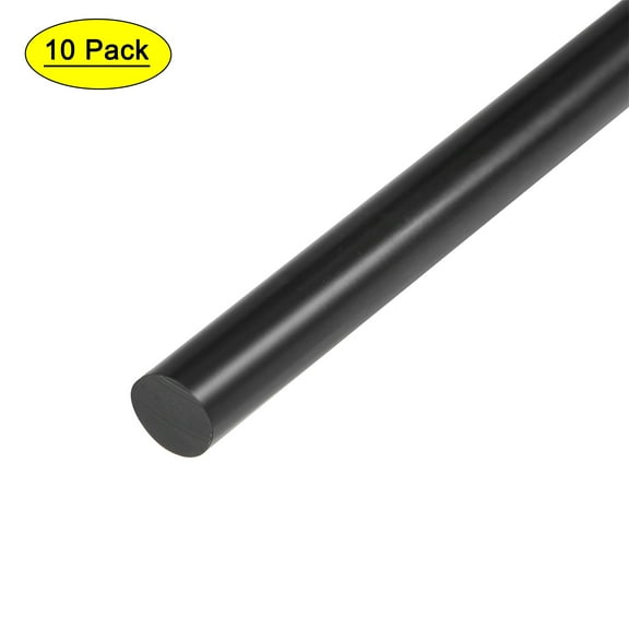 11" x 0.27" Black Mini Hot Glue Gun Sticks for Glue Gun 10 Pack