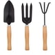 thumbnail image 1 of Juego de herramientas de jardinería Apuakthei Mini, kit de herramientas de jardinería con mango de madera de 3 piezas y tenedor de metal negro, paleta, cultivador, 1 of 7