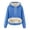 Blue, variant on Women's Sherpa Fleece Hoodies Lined Pullover Fluffy Winter Warm Sweatshirts Solid Color Hooded Sweatshirt with Kangaroo Pocket