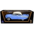 thumbnail image 2 of 1957 Chevrolet Bel Air Hardtop Light Blue with White Top 1/18 Diecast Model Car by Road Signature, 2 of 2