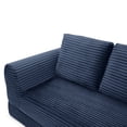thumbnail image 6 of 2-in-1 Folding Convertible Sofa Bed, Modern Corduroy Sleeper Couch with 2*pillows, Futon Modular Upholstered Boneless Sofa with Pull-Out Bed,Folding Floor Modular Couch for Living Room Blue, 6 of 7