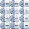 Spinrite Bernat Baby Blanket Big Ball Yarn - Lovely Blue, 1 Pack of 12 Piece