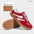 thumbnail image 5 of LUCKY STEP Womens Retro Suede Sneakers Gum Sole Low-Top Casual Shoes,Red&White, 5 of 9