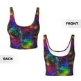 thumbnail image 6 of Rateoe Bright Universe Print Womens' Sports Bras Scoop Neck Sports Vest- Padded U Back Seamless High Impact Support, 6 of 7