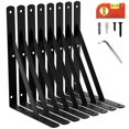 thumbnail image 1 of Soportes para estantes LEOPO de 11 pulgadas, resistentes, paquete de 8 unidades, acero negro, 1 of 6