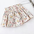thumbnail image 6 of YTCAMLO Mini Skater Skirt for Girls Casual Boho Elastic Waisted Flared Skirts Floral Printed Ruffle Chiffon Skorts Summer Beach Outfits, Beige 3-4Years, 6 of 6