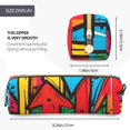 thumbnail image 3 of Balery Colorful Arrow Graffiti Pattern Estuche de Lápices de Cuero Impreso, Estuche para Suministros de Arte, Estuche de Lápices con Cremallera, Estuche de Almacenamiento de Papelería, 3 of 7